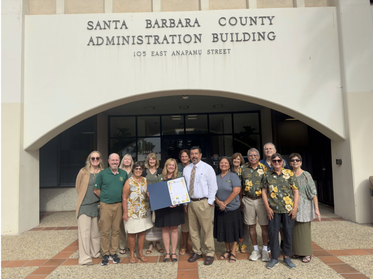A County Board of Supervisors written resolution honored the 150th anniversary of SBHS, along with its programs, including The Forge, Alumni Association, and theater department, and Olive & Gold yearbook. Image Credit: SBHS Alumni Association