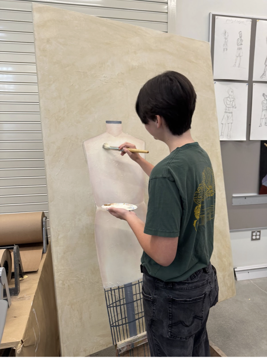 Powers shows his latest theatre-inspired work-in-progress project.
Image credit: Fianna Peterson
