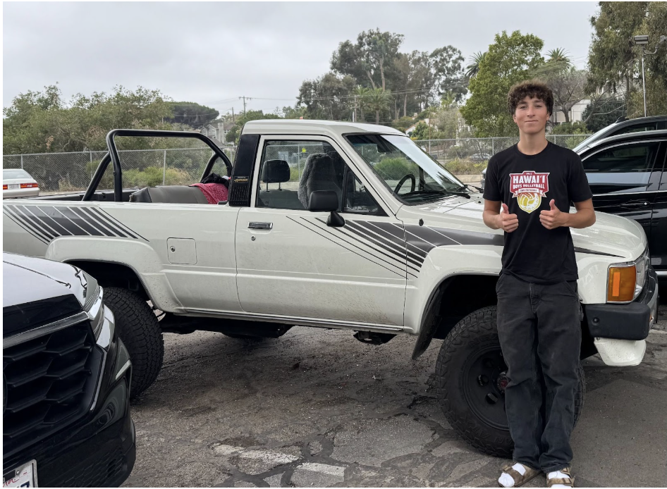 McGetrick showing off the DIY stripes on his Toyota 4Runner.
Image credit: Fianna Peterson
