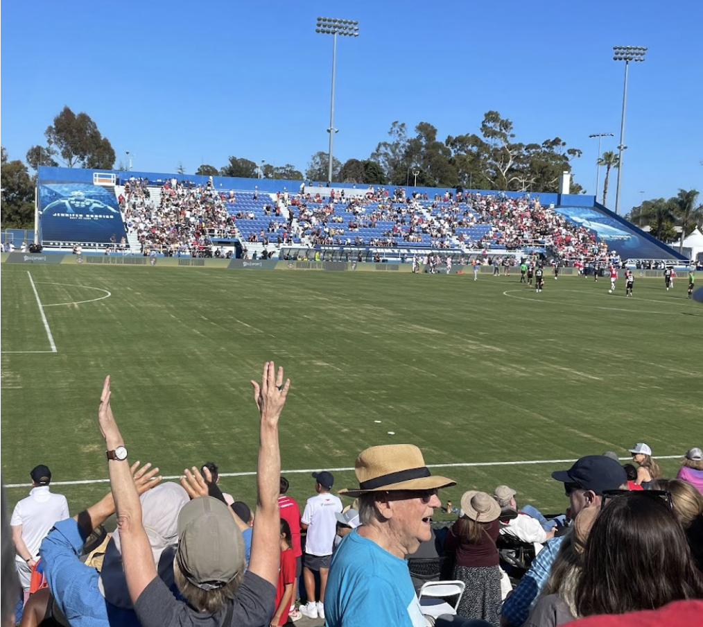 The match's venue: UCSB Harding Stadium, busy and excited, from past games.
Image Credit: Iris Heckes