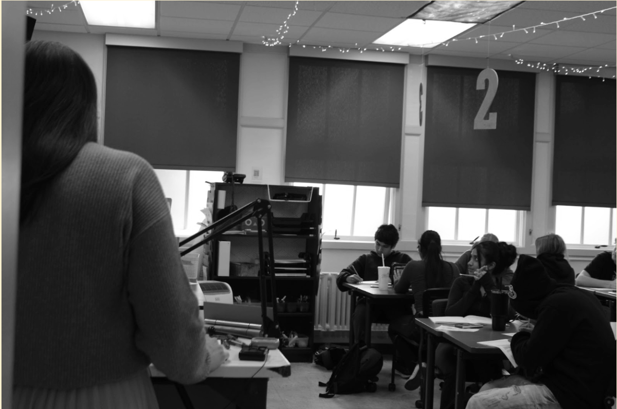 Chemistry teacher, Megan Poster teaching and inspiring students. 
Image credit: Iris Heckes
