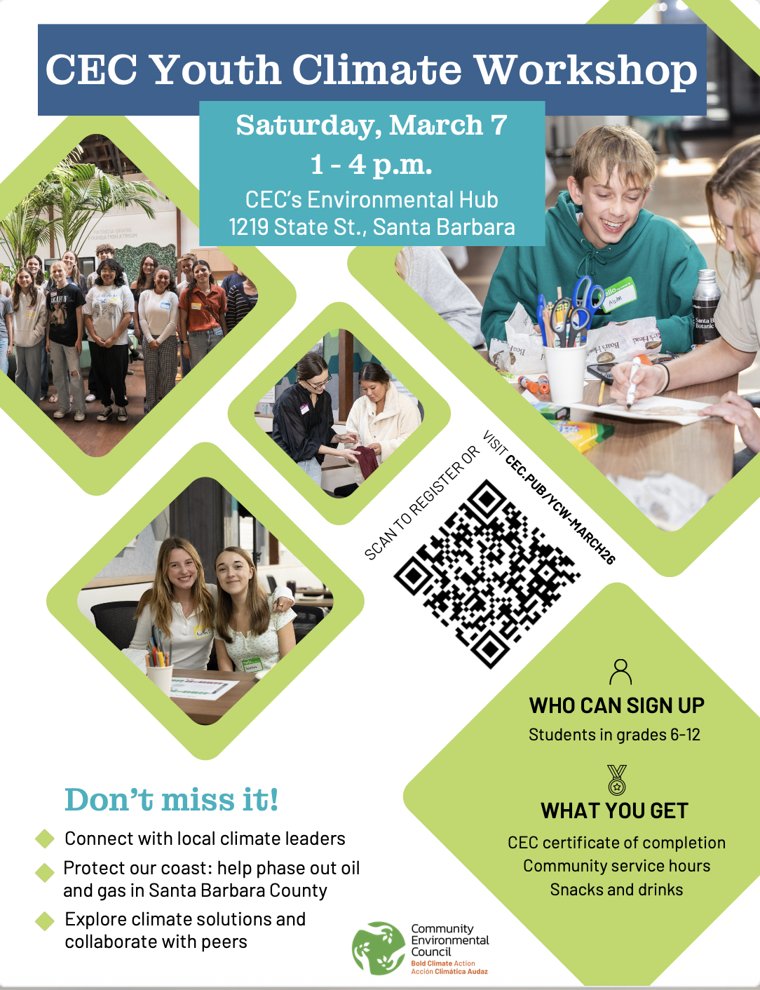 CEC to Host Youth Climate Workshop