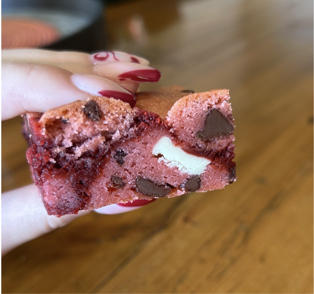 A Red Velvet Brookie’s cross-section. Image Credit: Ember Reiter
