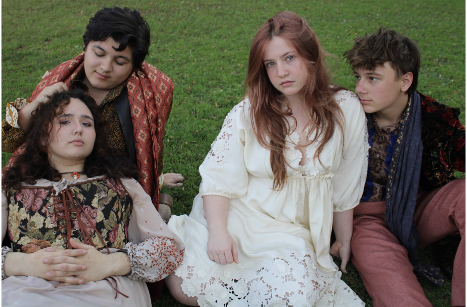 Kai Giesbrecht, Diego Loeza, Maria Butler and Chase Houston pose as their characters in A Midsummer Night’s Dream before the opening of their show. Image Credit: Annabelle Tiller 