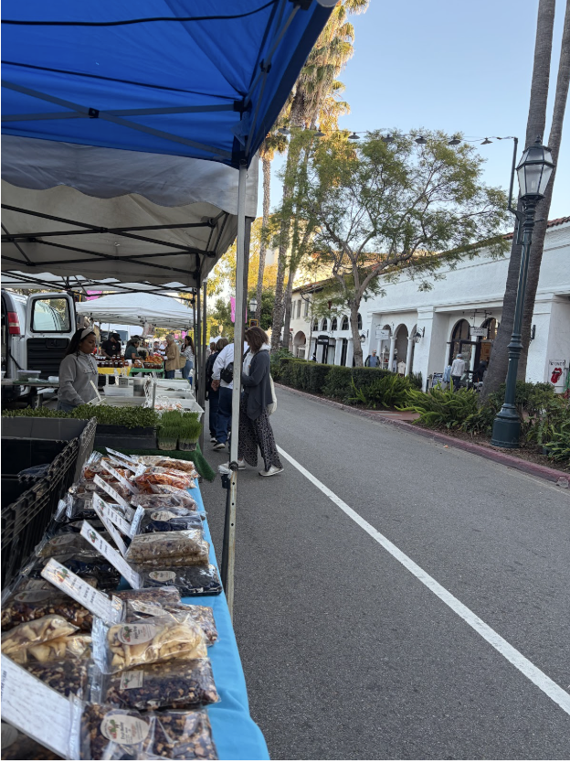 Santa Barbara Certified Farmers Market goers browsing on a sunny Tuesday. 
Image credit: Iris Heckes
