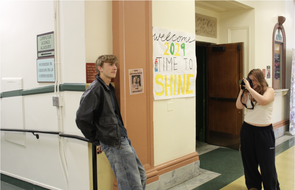 Theater Students record their music video before sending for final edits.
Image Credit: Lily Schumacher