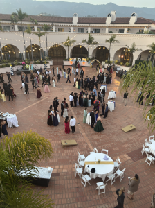SBHS students gather at the Hilton Hotel rotunda at prom.
Image courtesy of Marley Bernsen